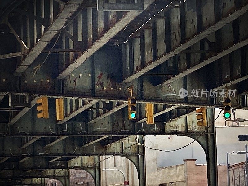 Steel Structure Holding Up an Elevated Train Platform